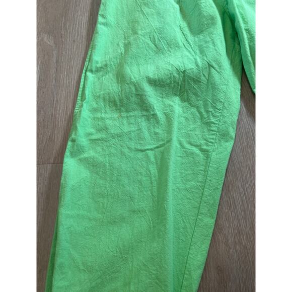 Vintage Lime Green Jogger Cotton Pants Cancun Mexico Size Small - Picture 3 of 10